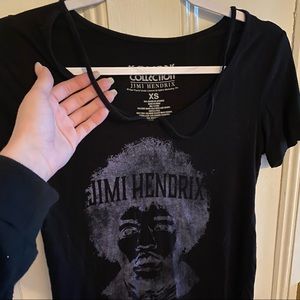 Black Jimi Hendrix Short Sleeve Top